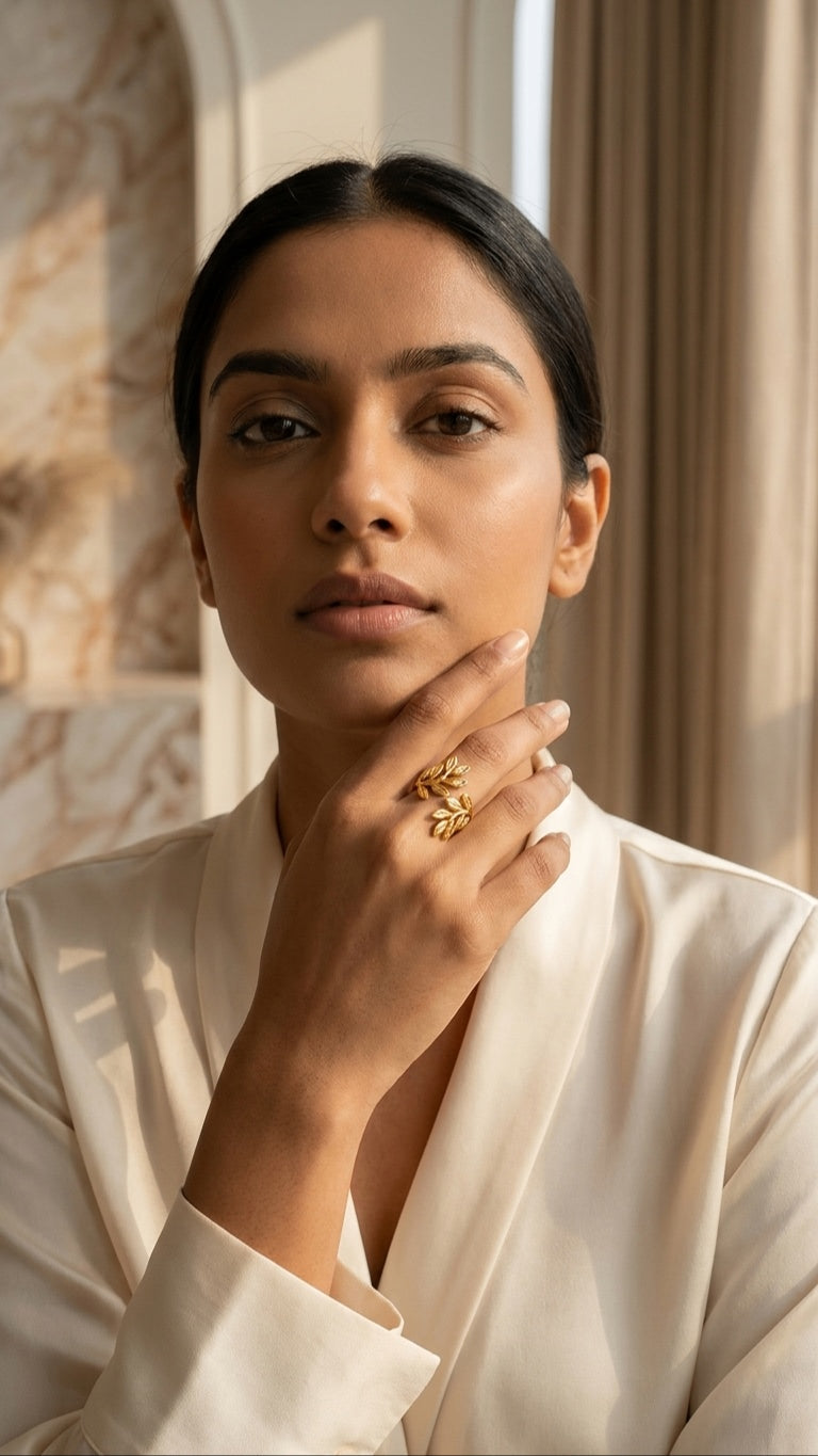 Leaflight Ring 18K Gold Plated
