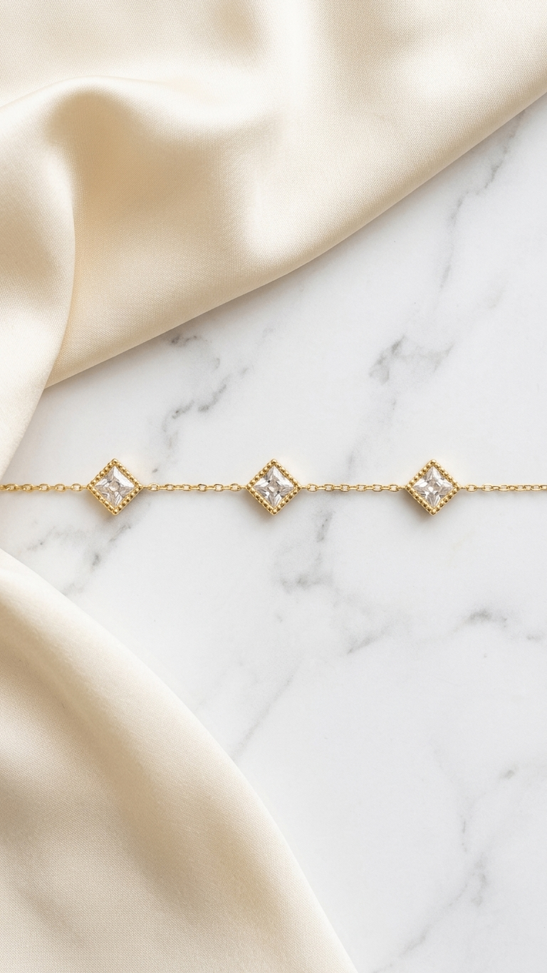Bare stone 18K Gold Plated Bracelet