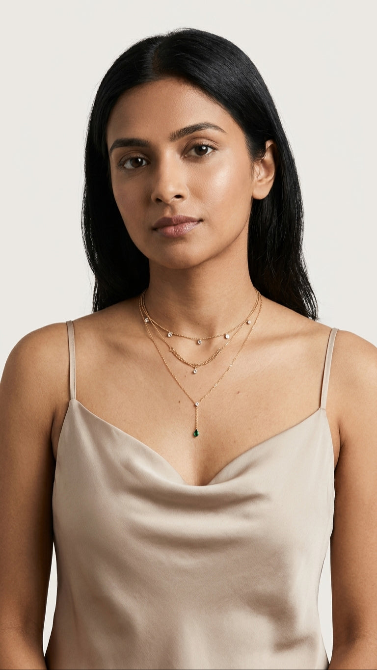 3 set Lariat Necklace18K Gold Plated