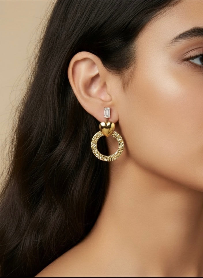 Chic circle 18K Gold Plated Earrings