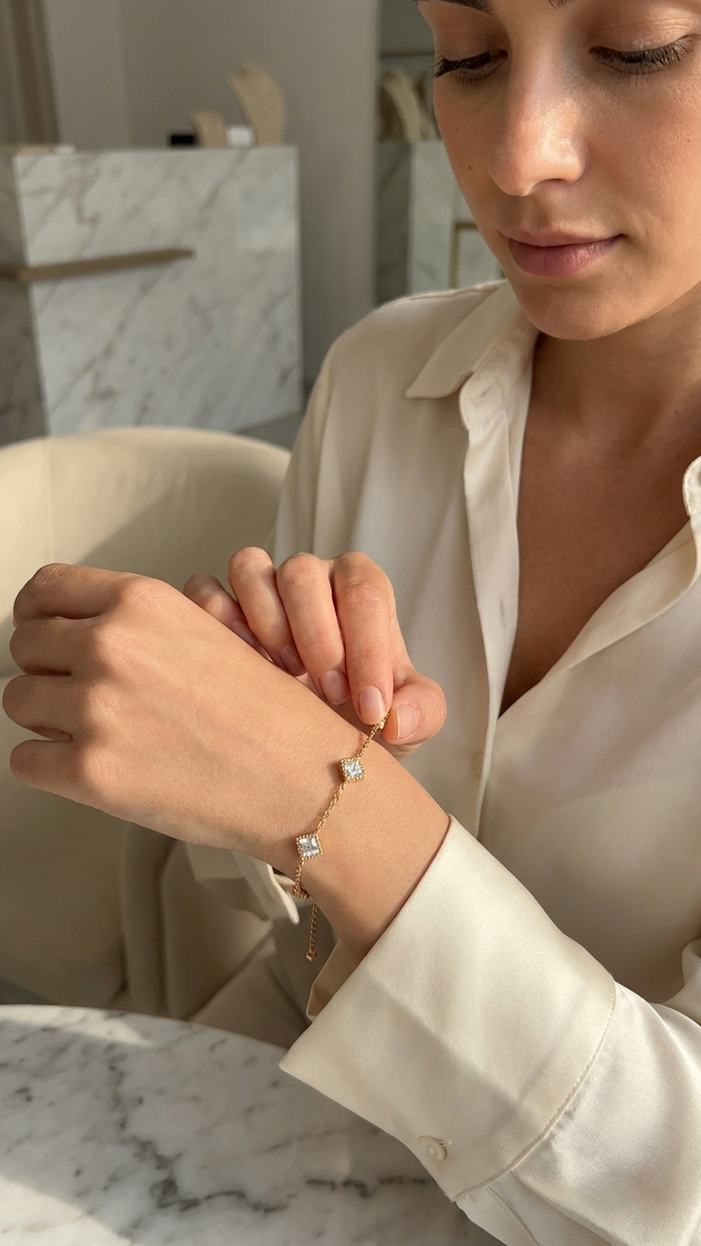 Bare stone 18K Gold Plated Bracelet