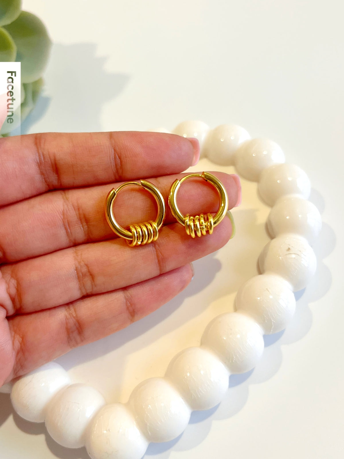 Multi Rings 18K Gold Plated Earrings