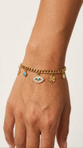 Evileye Charm 18K Gold Plated Bracelet