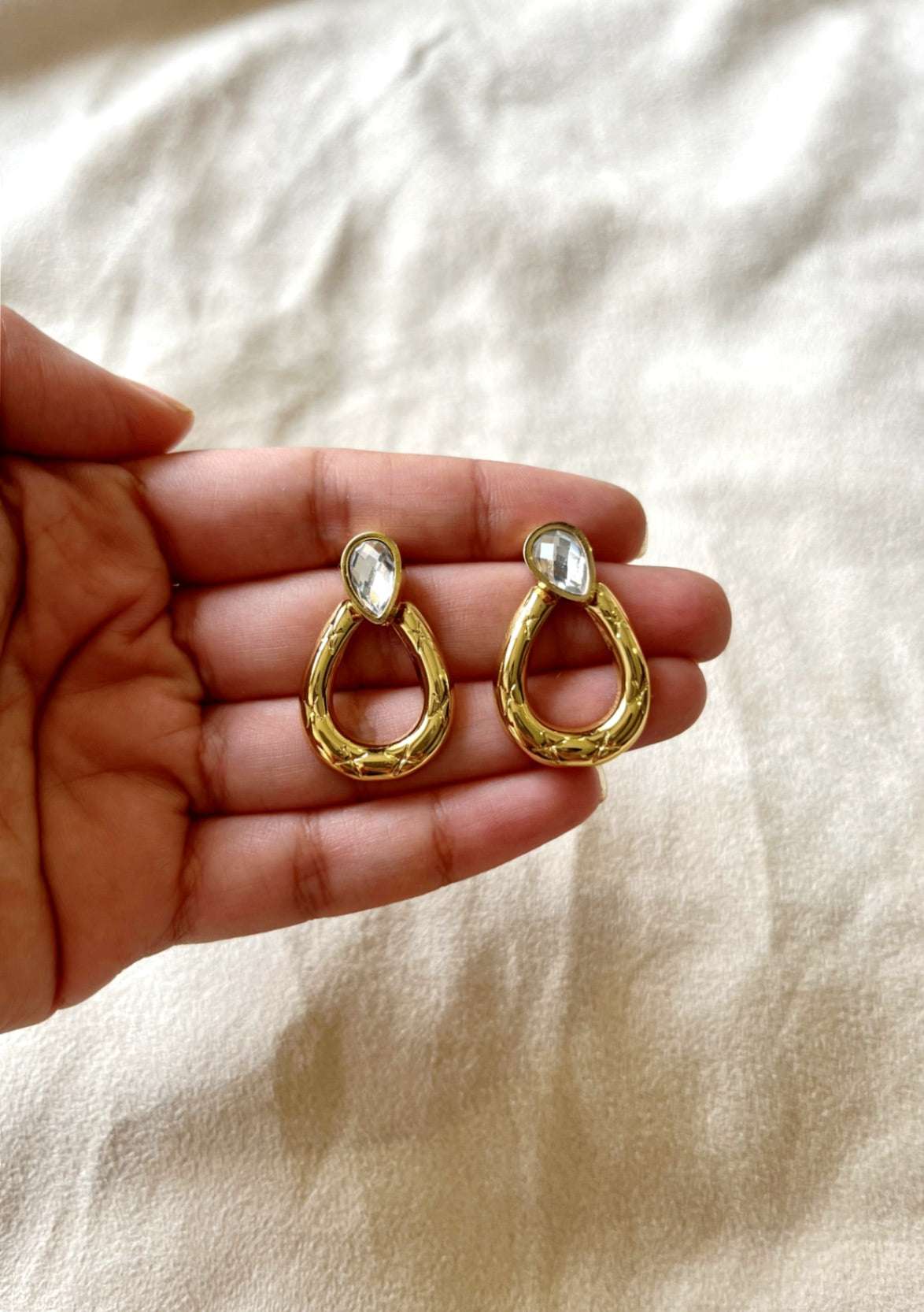 Drop Shape 18K Gold Plated Earrings