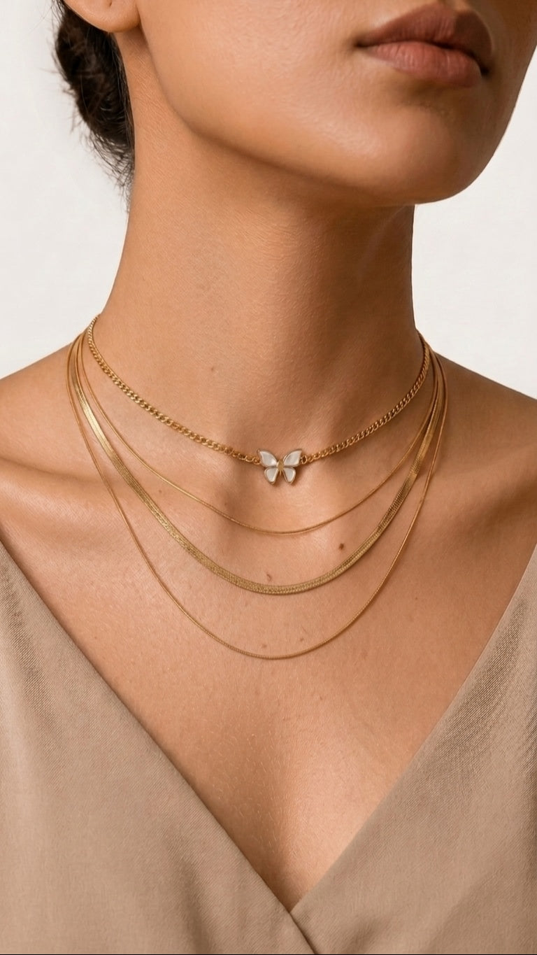 Butterfly combo set 18k Gold plated Necklace