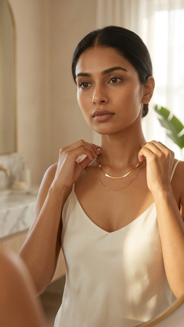 Two layered Stella 18K Gold Plated Necklace