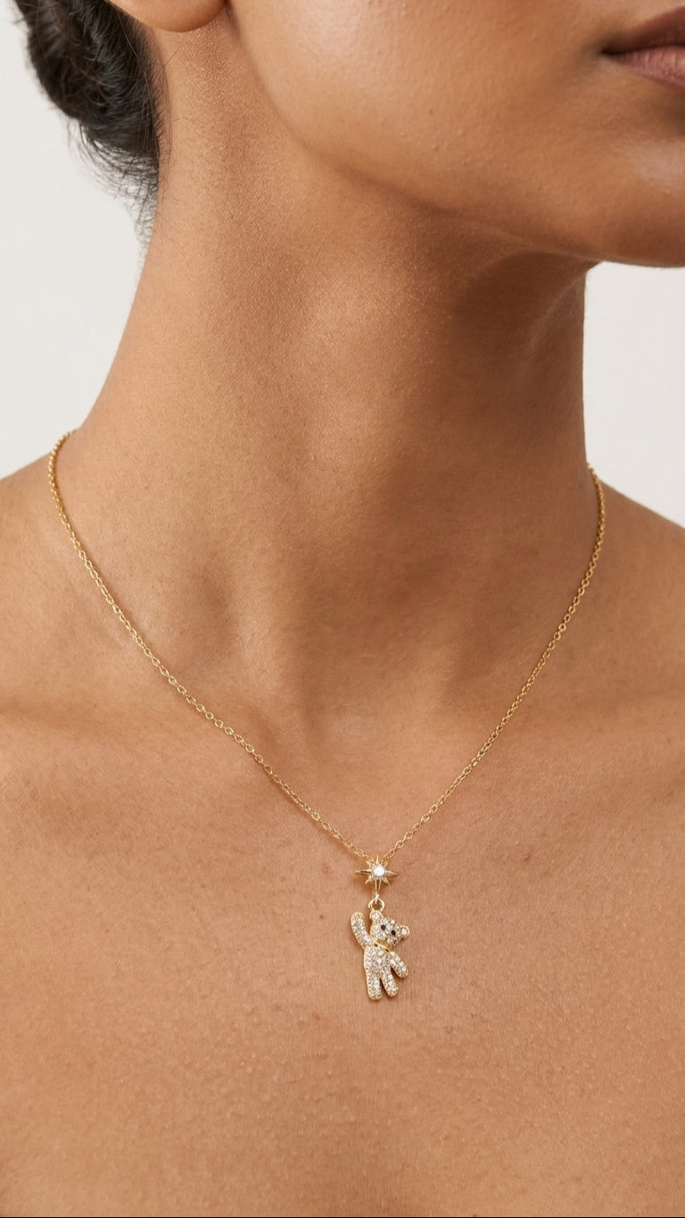 K-Bear Dainty 18K Gold Plated Necklace