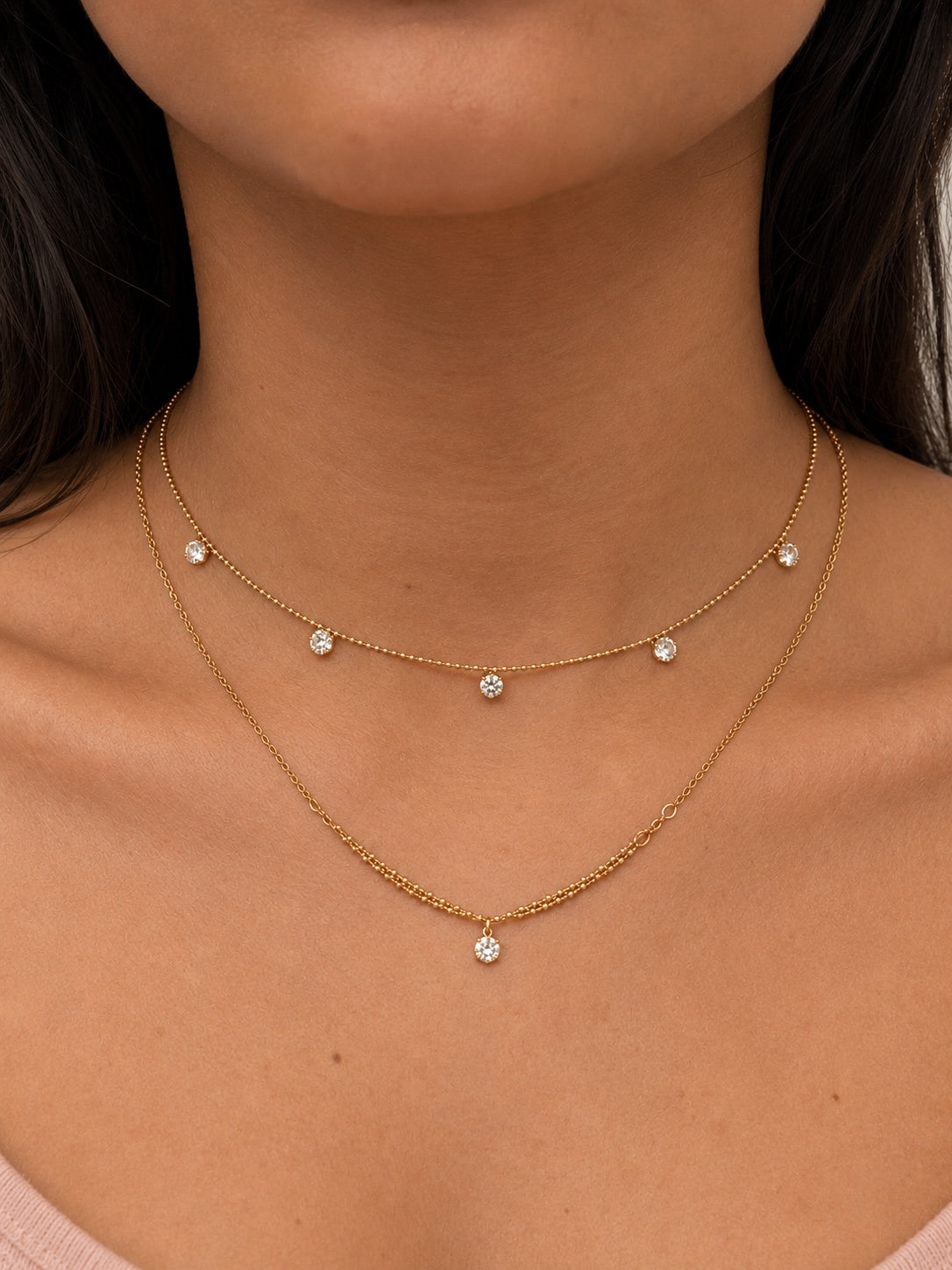 Liora Duo 18K Gold plated Necklace