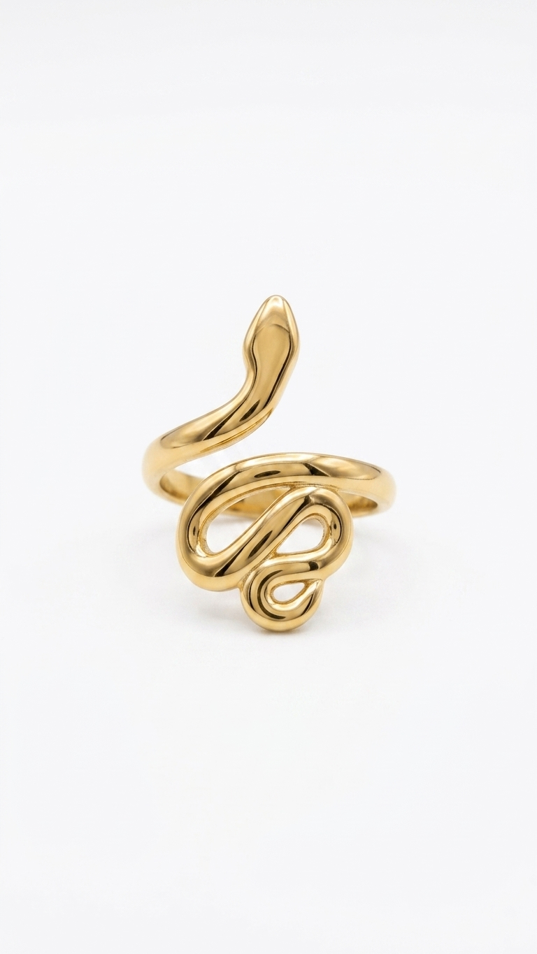Shiny Snake Ring 18K Gold Colour Plated