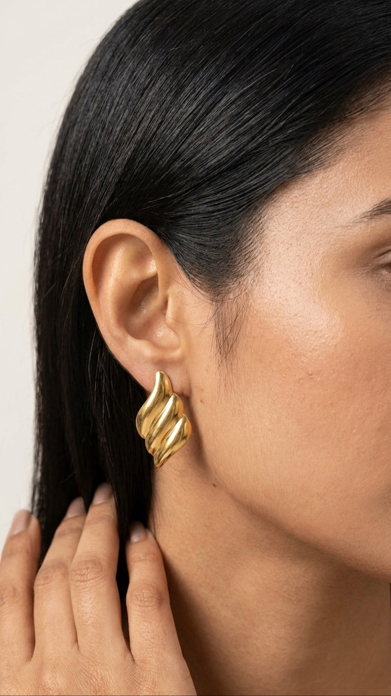 Vortex Twist 18K Gold Plated Earrings