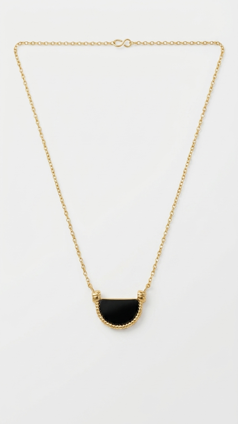 Two-Tone Hemisphere 18K Gold Plated Necklace