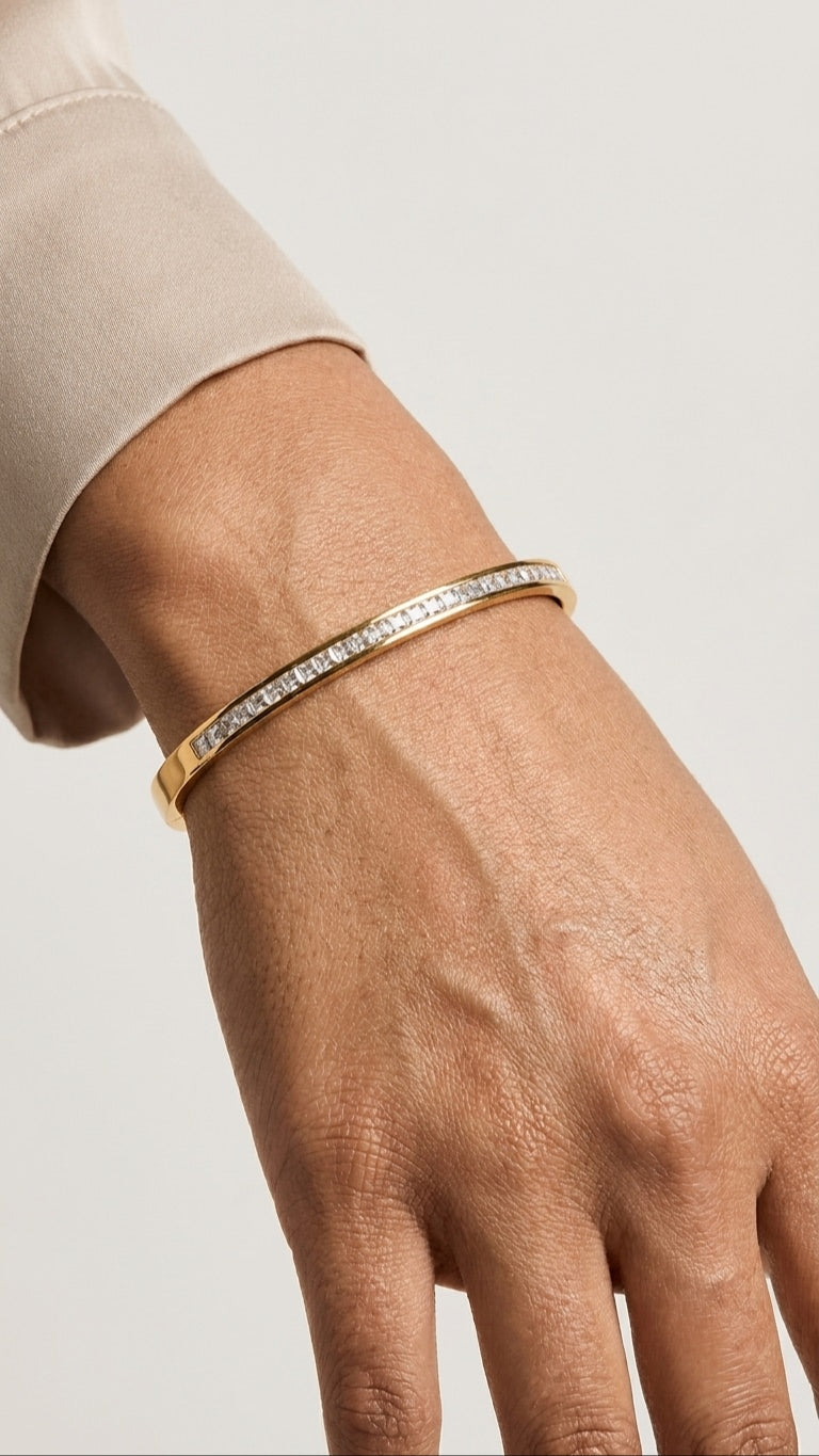 Luminous Stone Wrap 18K Gold Plated Kadha Bracelet