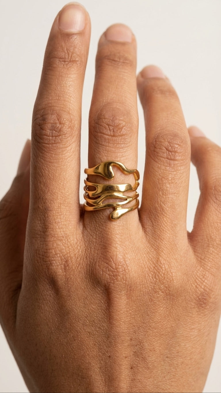 Freeform Ring 18K Gold Plated