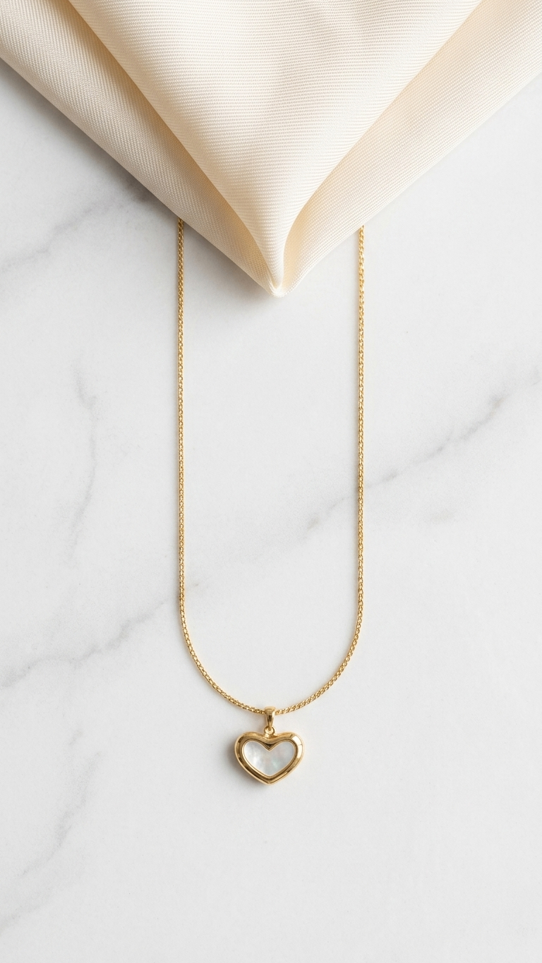 Double sided Heart 18K Gold Plated Necklace