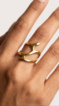 Abstract Ring 18k Gold Plated