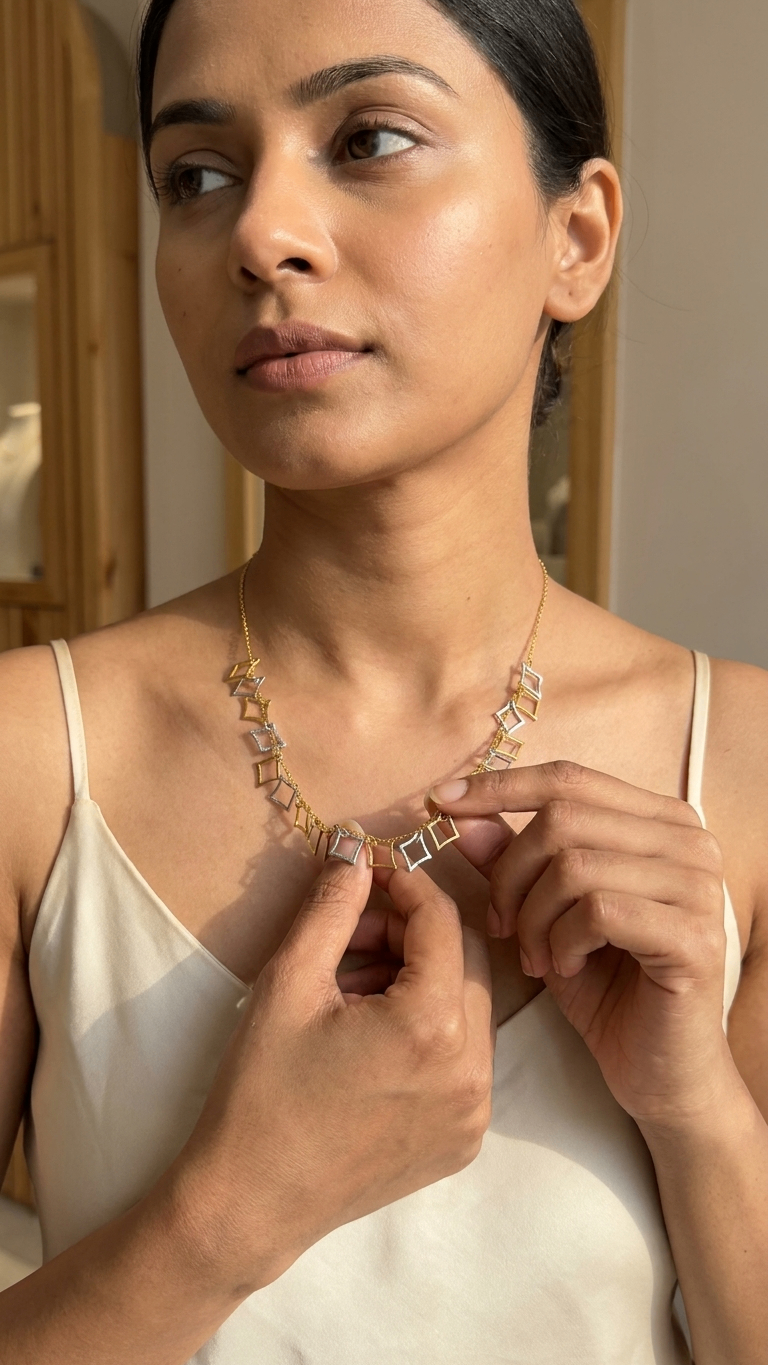 Matrix Two-Tone 18K Gold Plated Necklace