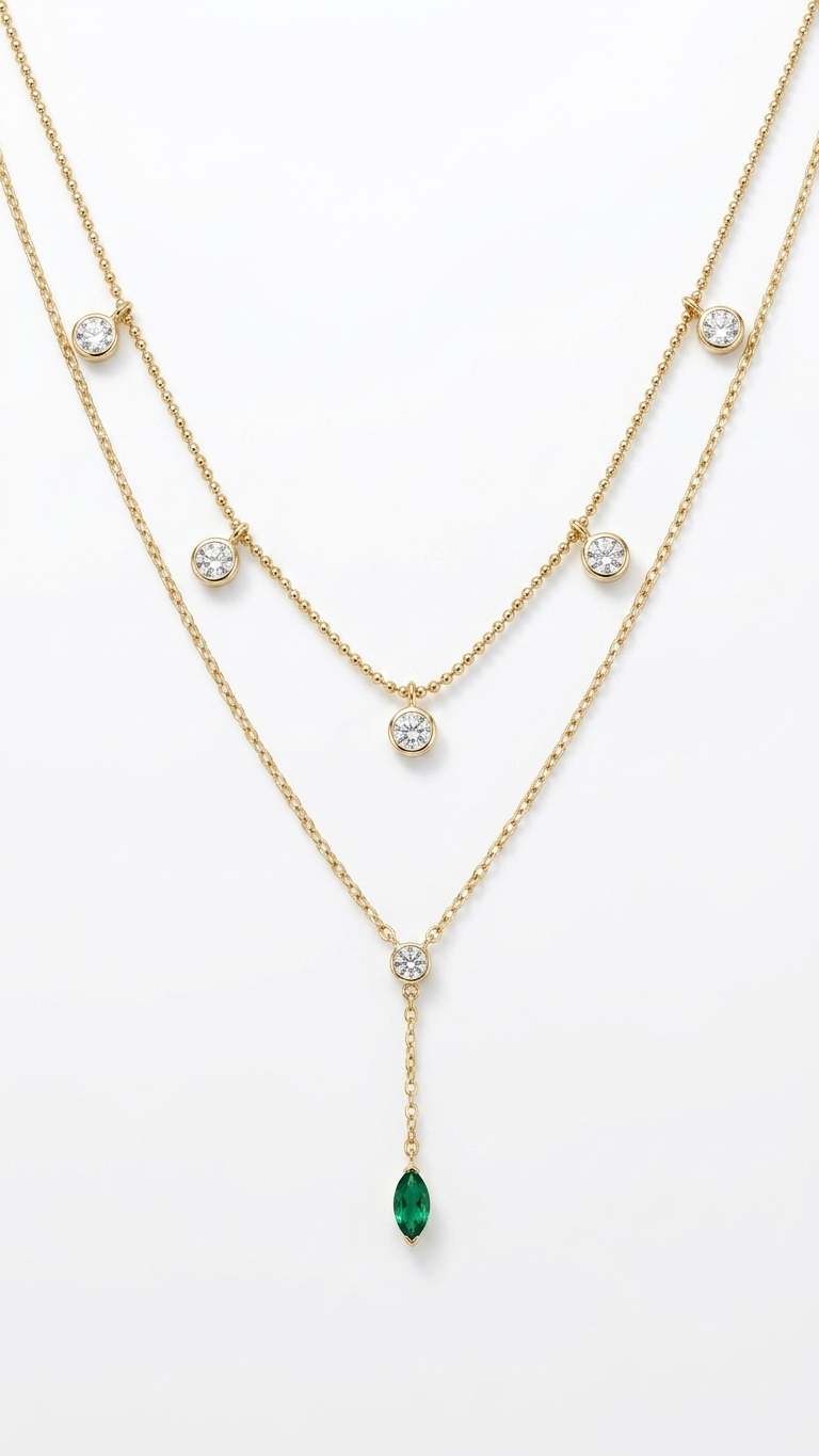 Fiora Duo 18K Gold plated Necklace