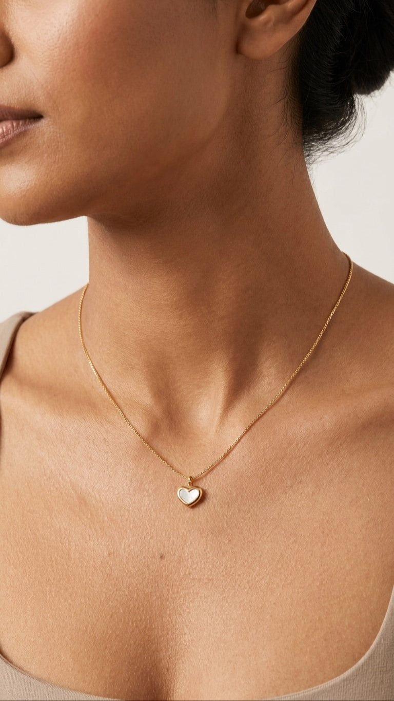 Double sided Heart 18K Gold Plated Necklace