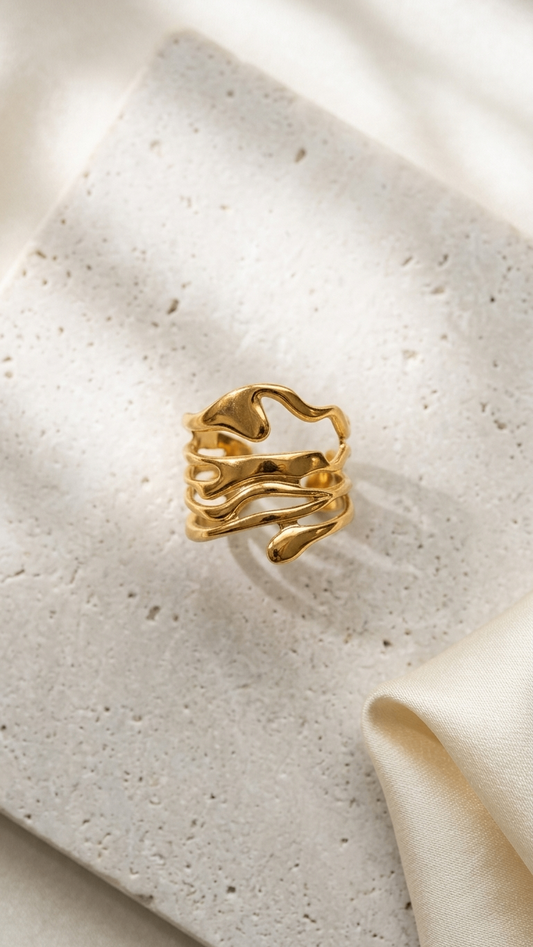 Freeform Ring 18K Gold Plated