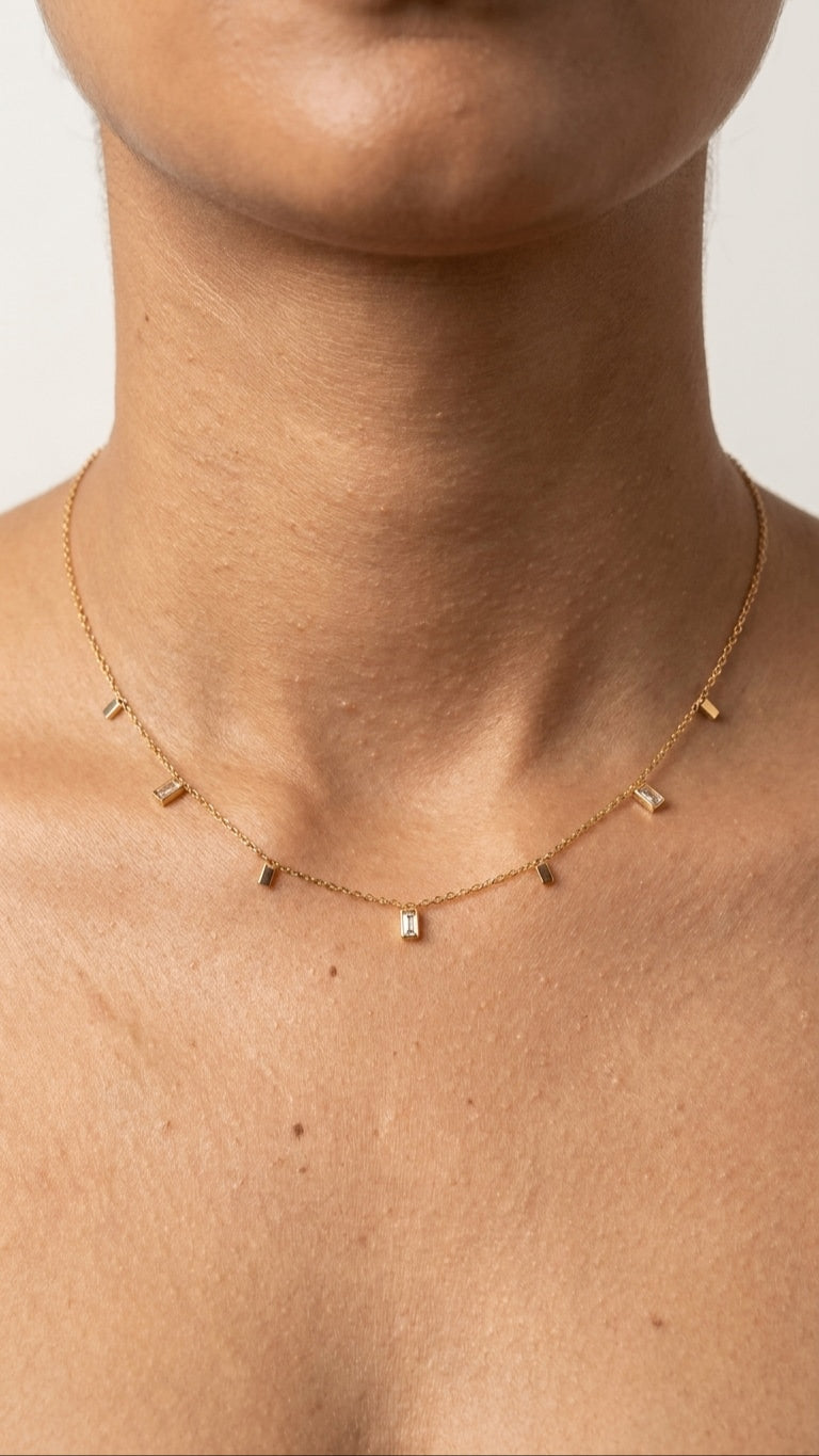 Korean Stone 18K Gold plated Necklace