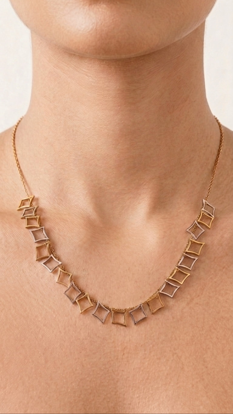 Matrix Two-Tone 18K Gold Plated Necklace