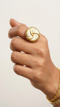 Saucer 18k gold plated Ring