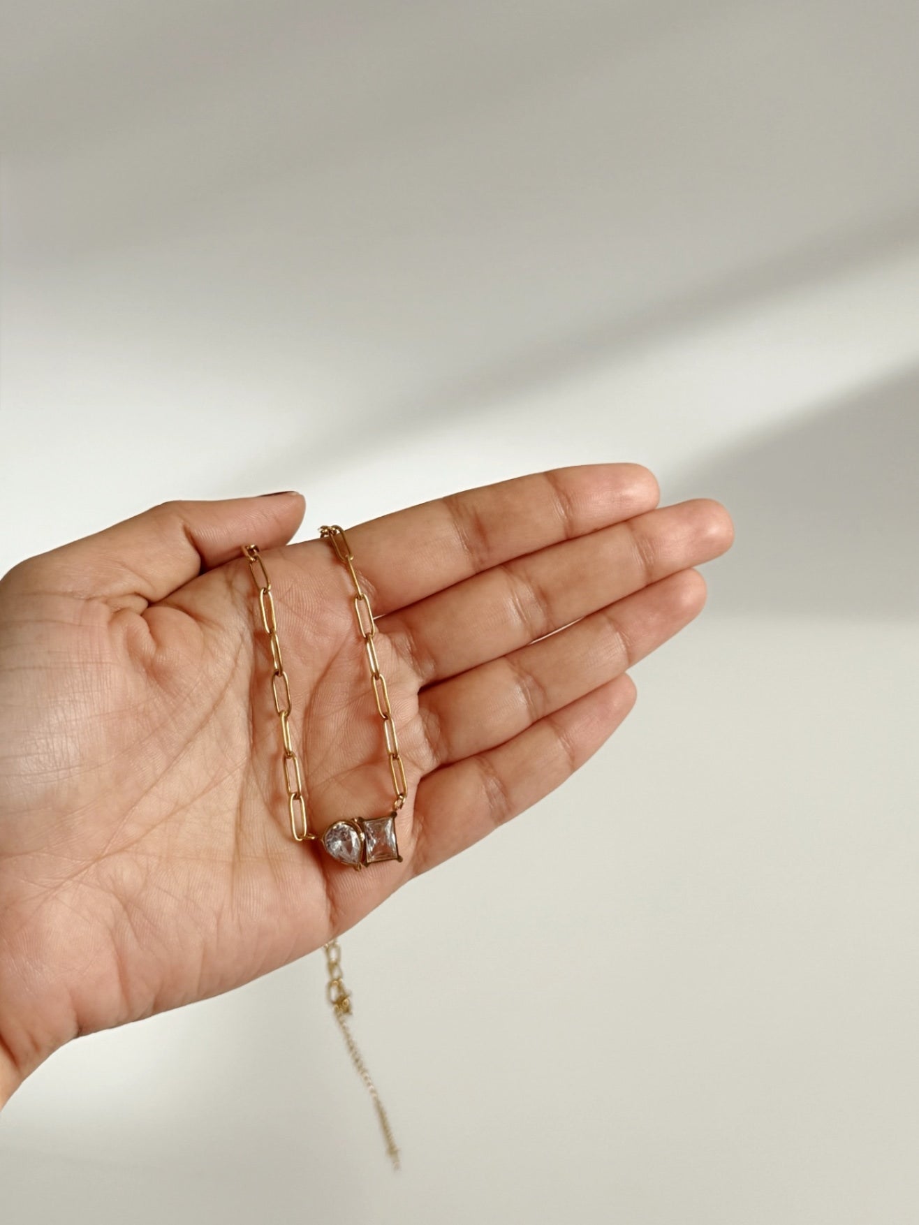 Gemini Stone 18K Gold Plated Necklace