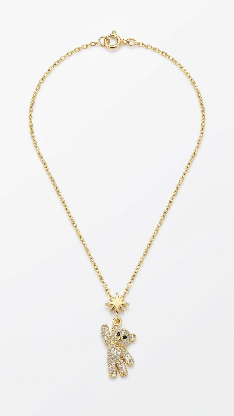 K-Bear Dainty 18K Gold Plated Necklace