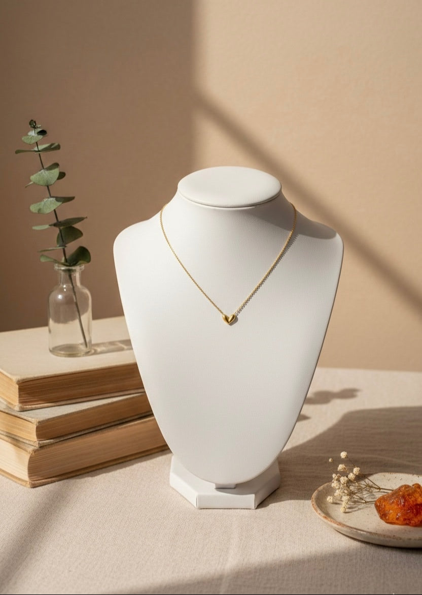 Minimal Heart 18k gold plated necklace