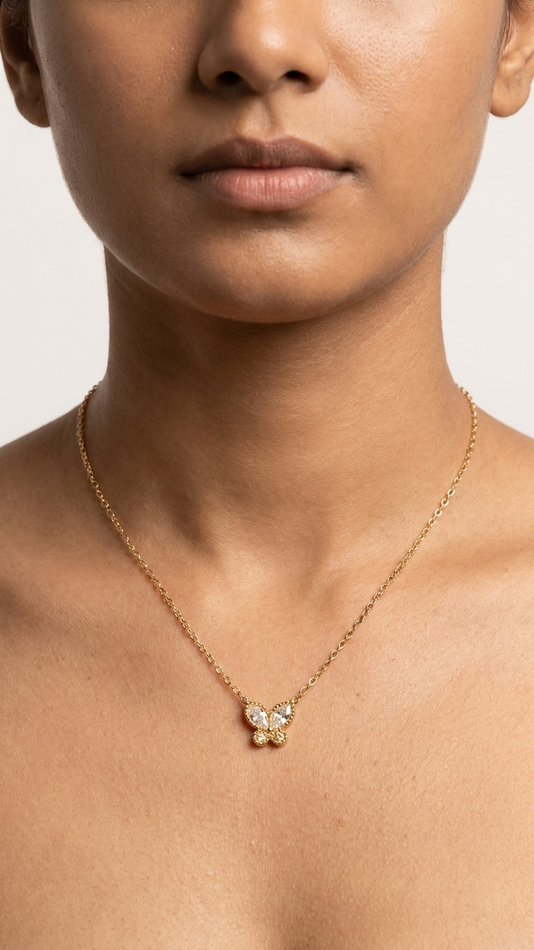 Mariposa Stone 18k gold plated necklace