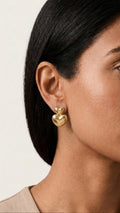 Twin Hearts 18K Gold Plated Earrings