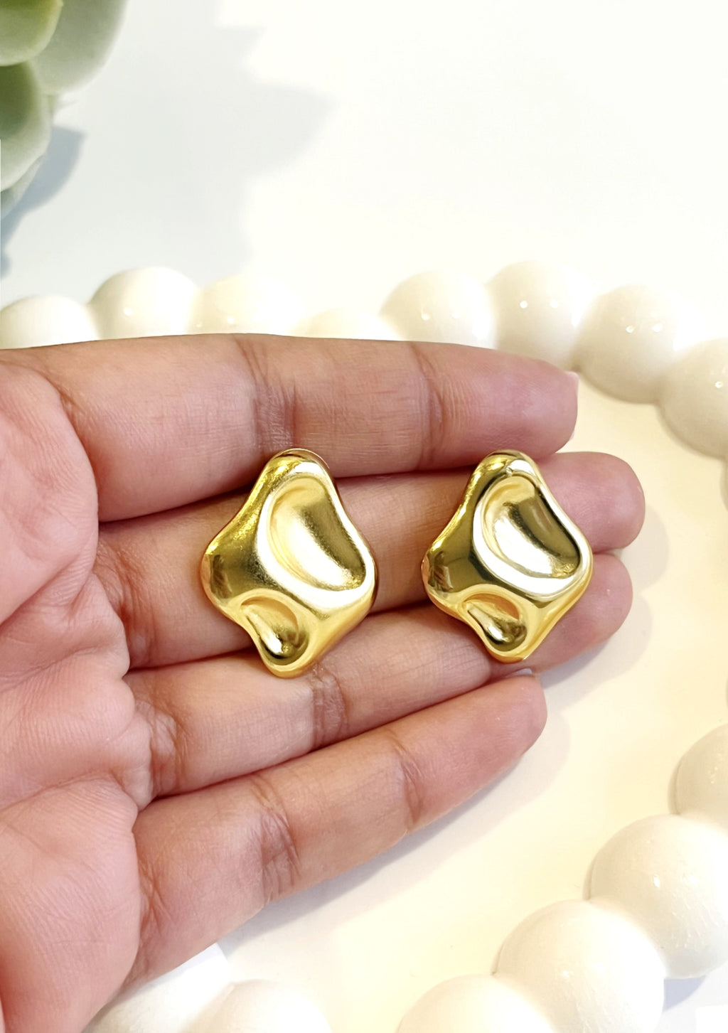 Modern Melted 18K Gold plated earrings