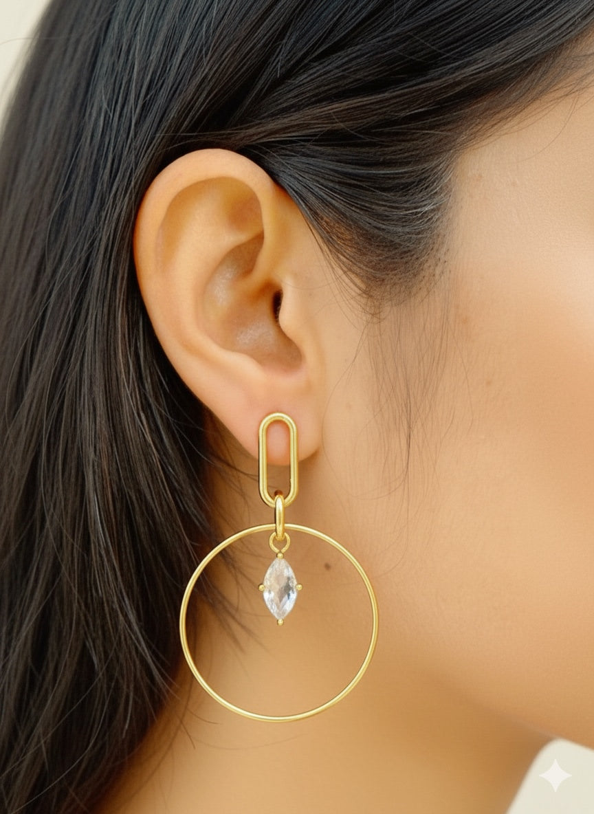 Minimalist Hoop 18K Gold Plated Earrings