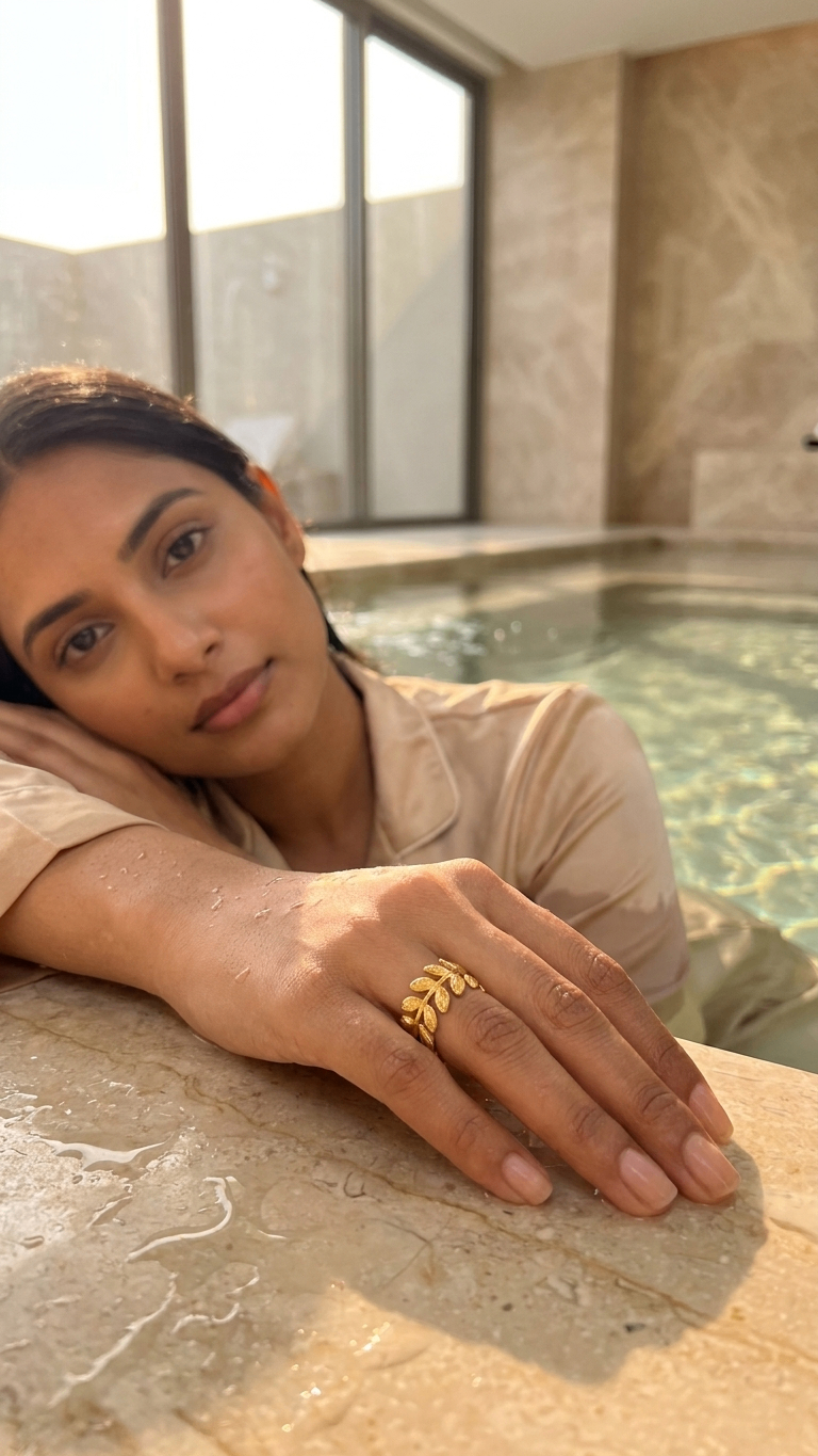 Single layer Leaf Ring 18k Gold plated