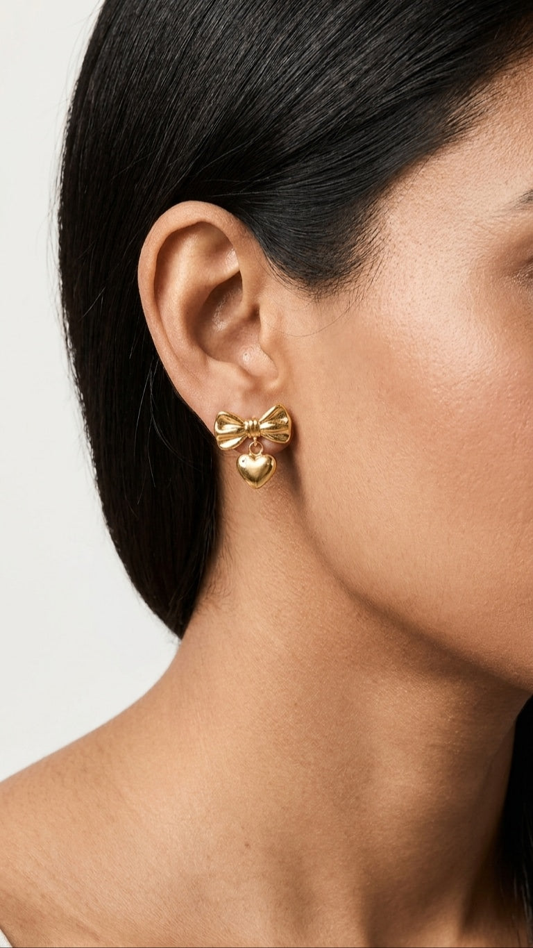 Belle Bow 18K Gold Plated Earrings