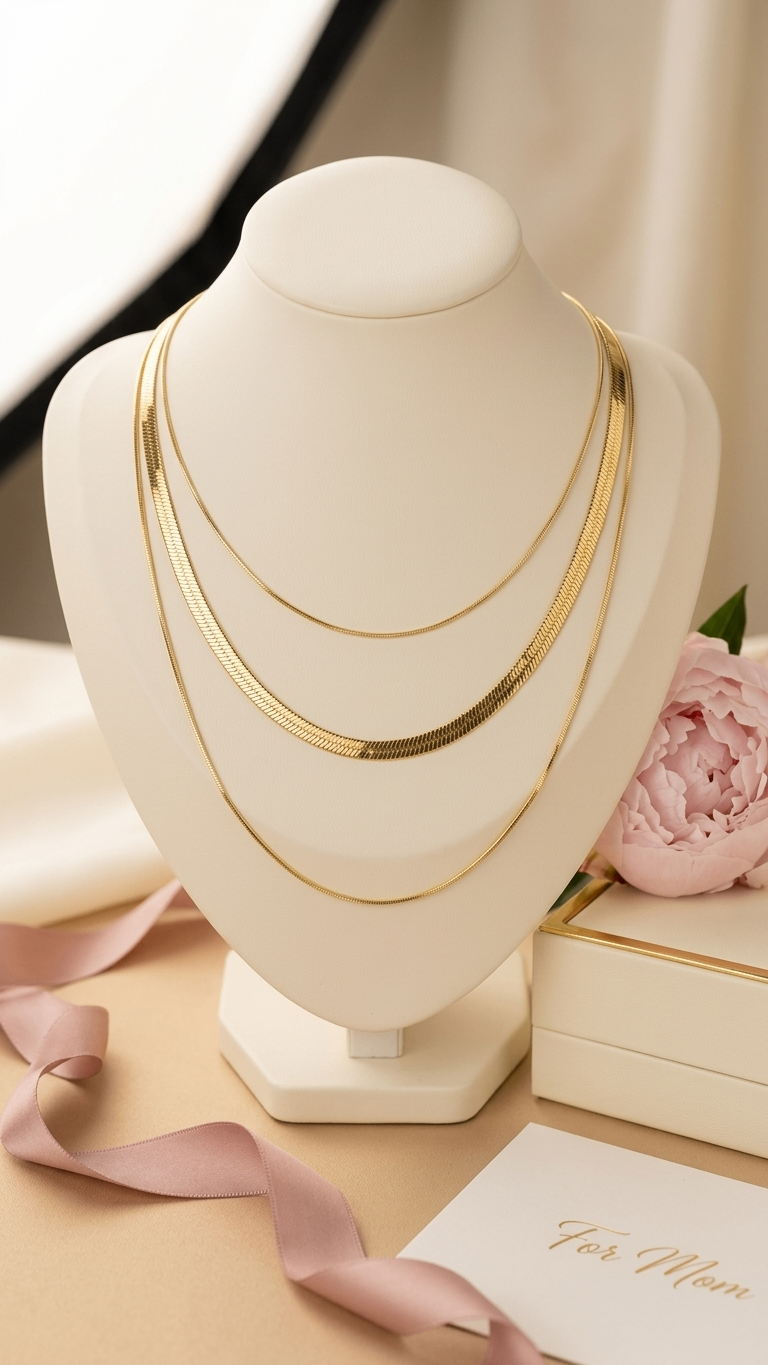Three layered 18K Gold Plated Necklace