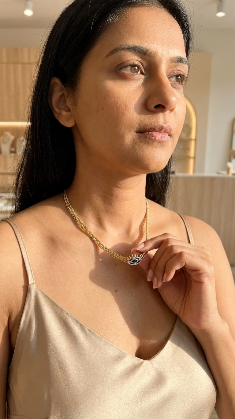 Nazar Amulet 18K Gold Plated Necklace