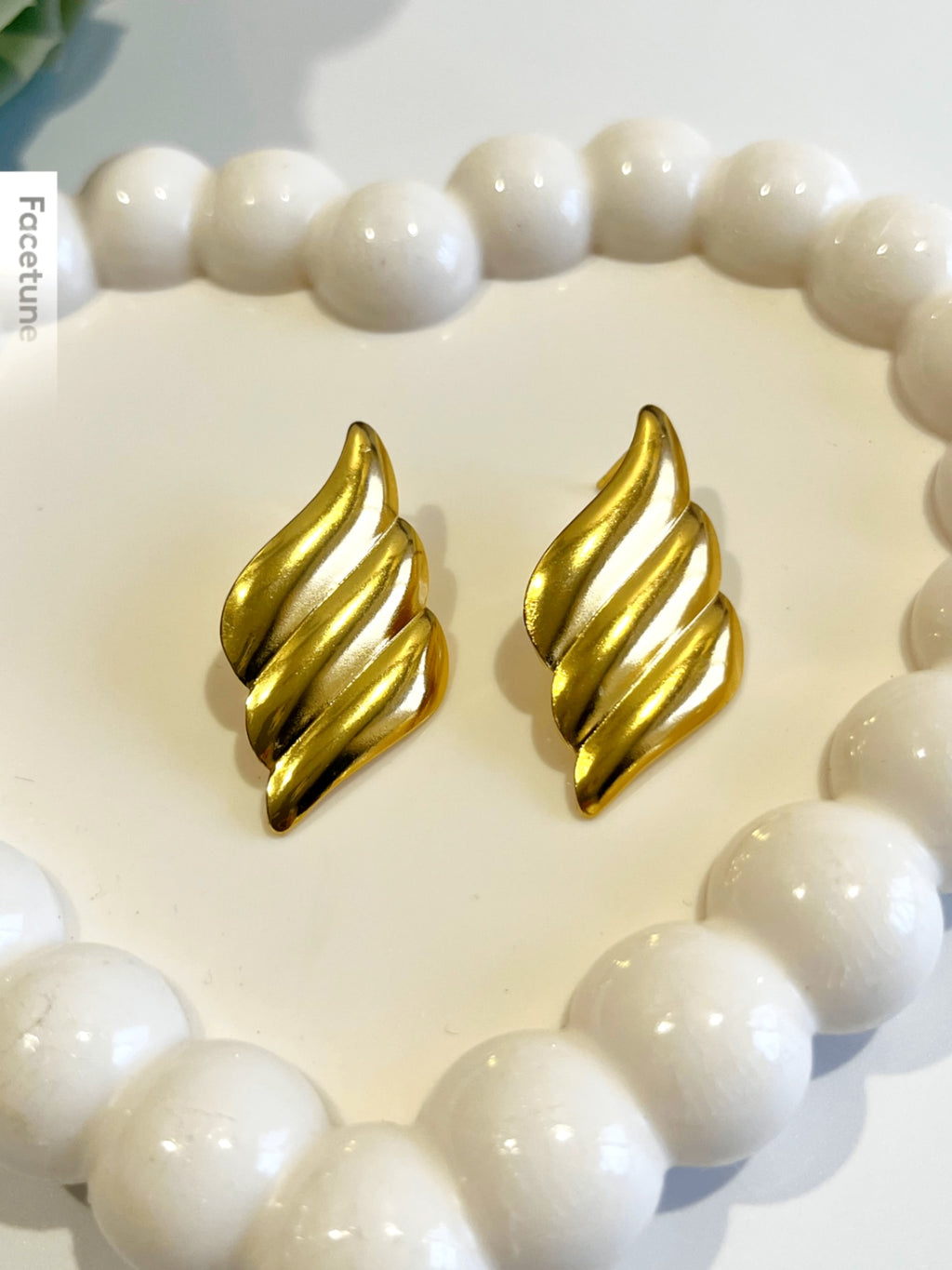 Vortex Twist 18K Gold Plated Earrings