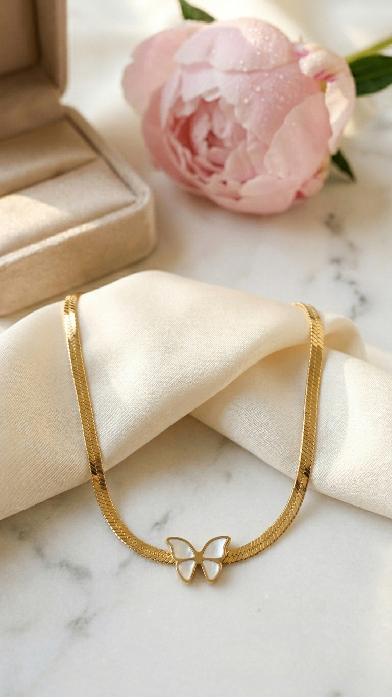 Papillon Minimalist 18K Gold Plated Necklace