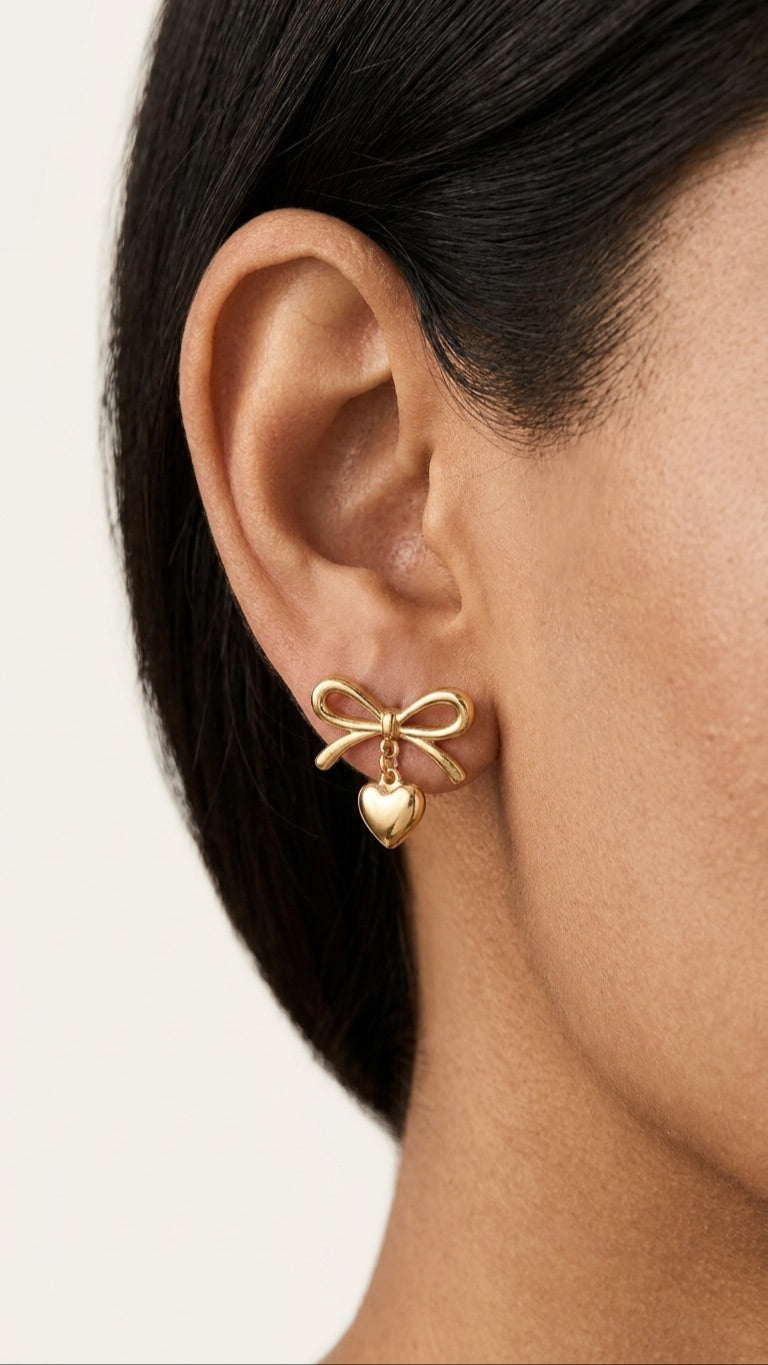 Bow 18K Gold Plated Earrings