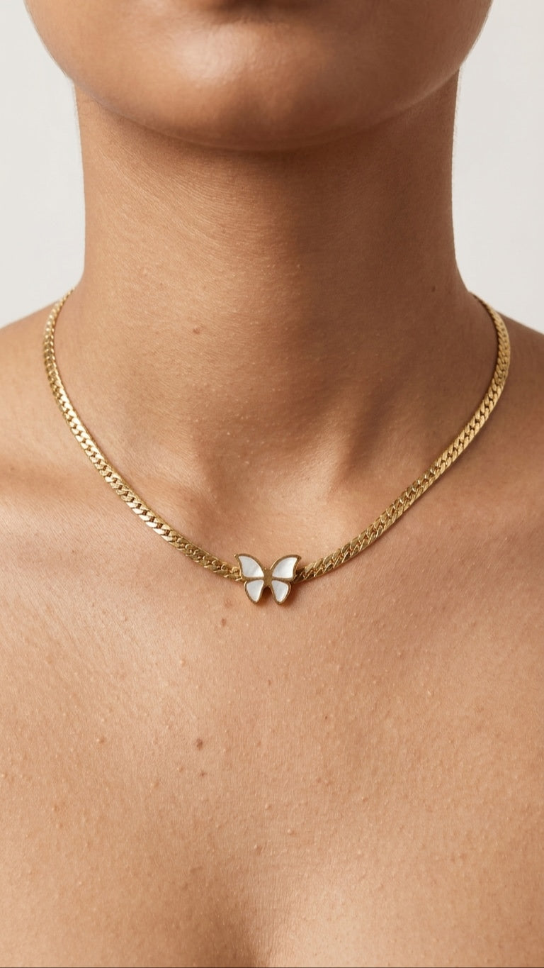 Papillon Minimalist 18K Gold Plated Necklace