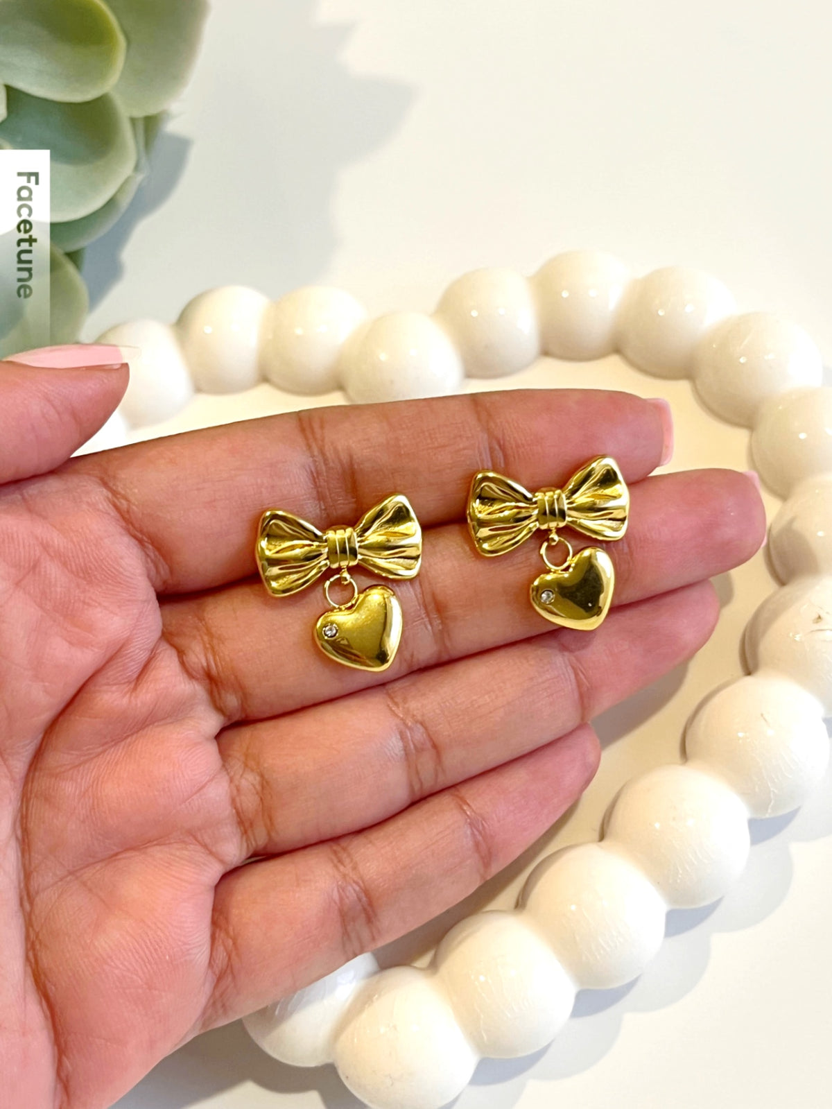 Belle Bow 18K Gold Plated Earrings
