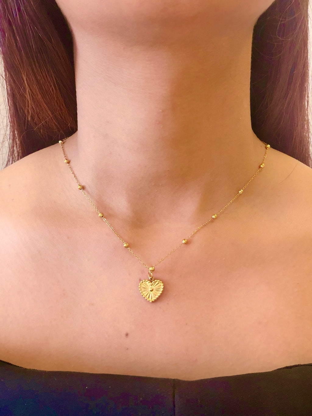 Two-Faced Heart 18k gold plated Necklace
