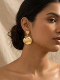 Halo Disc 18K Gold plated earrings