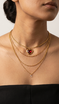 Scarlet Rose  4 layered Necklace