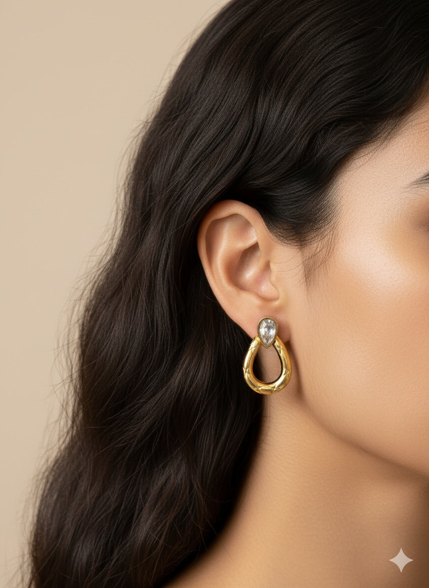 Drop Shape 18K Gold Plated Earrings