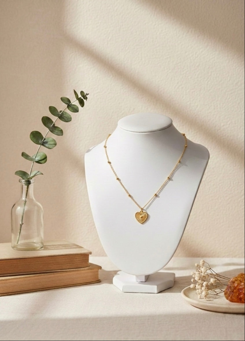 Two-Faced Heart 18k gold plated Necklace