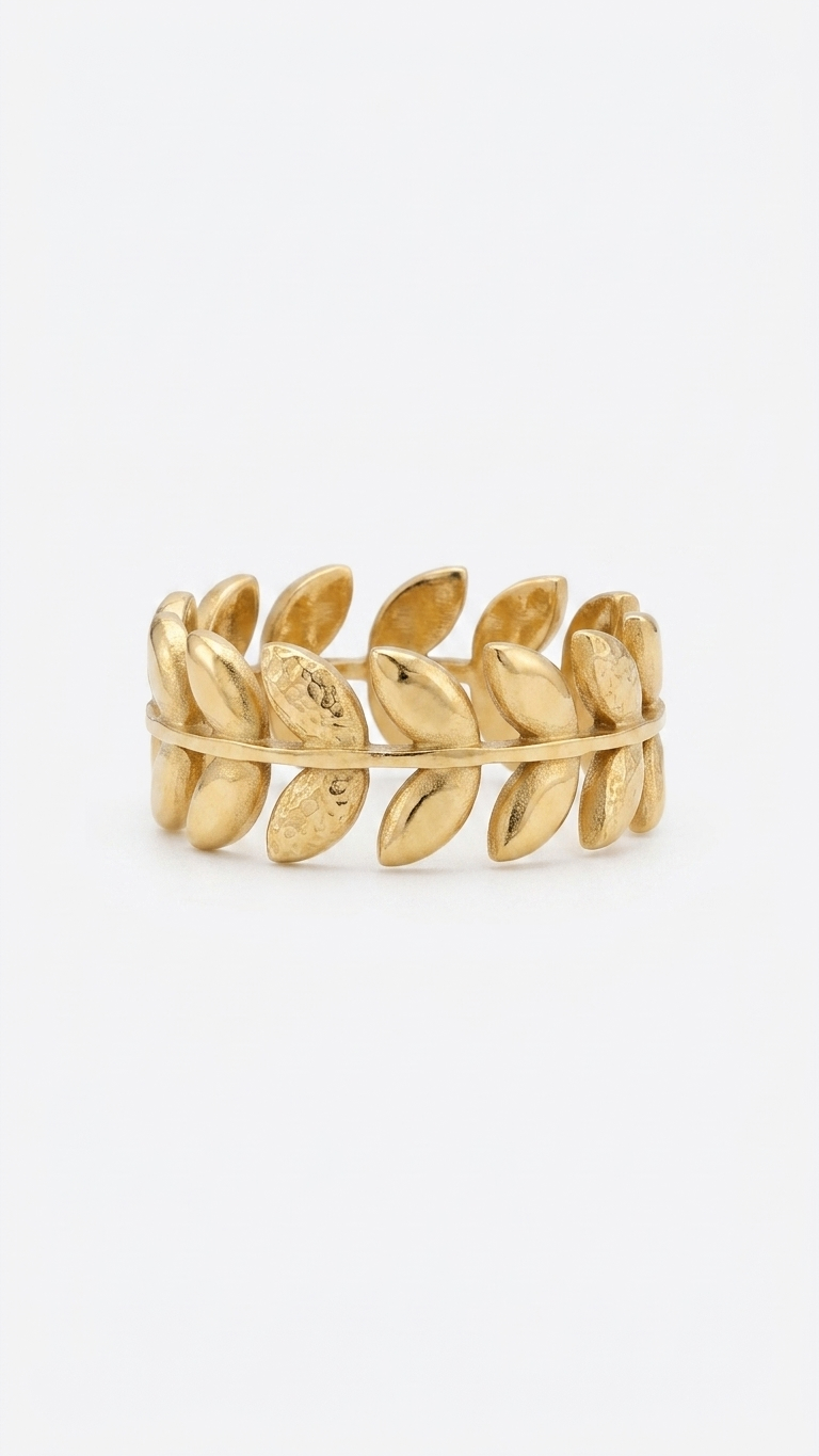 Single layer Leaf Ring 18k Gold plated
