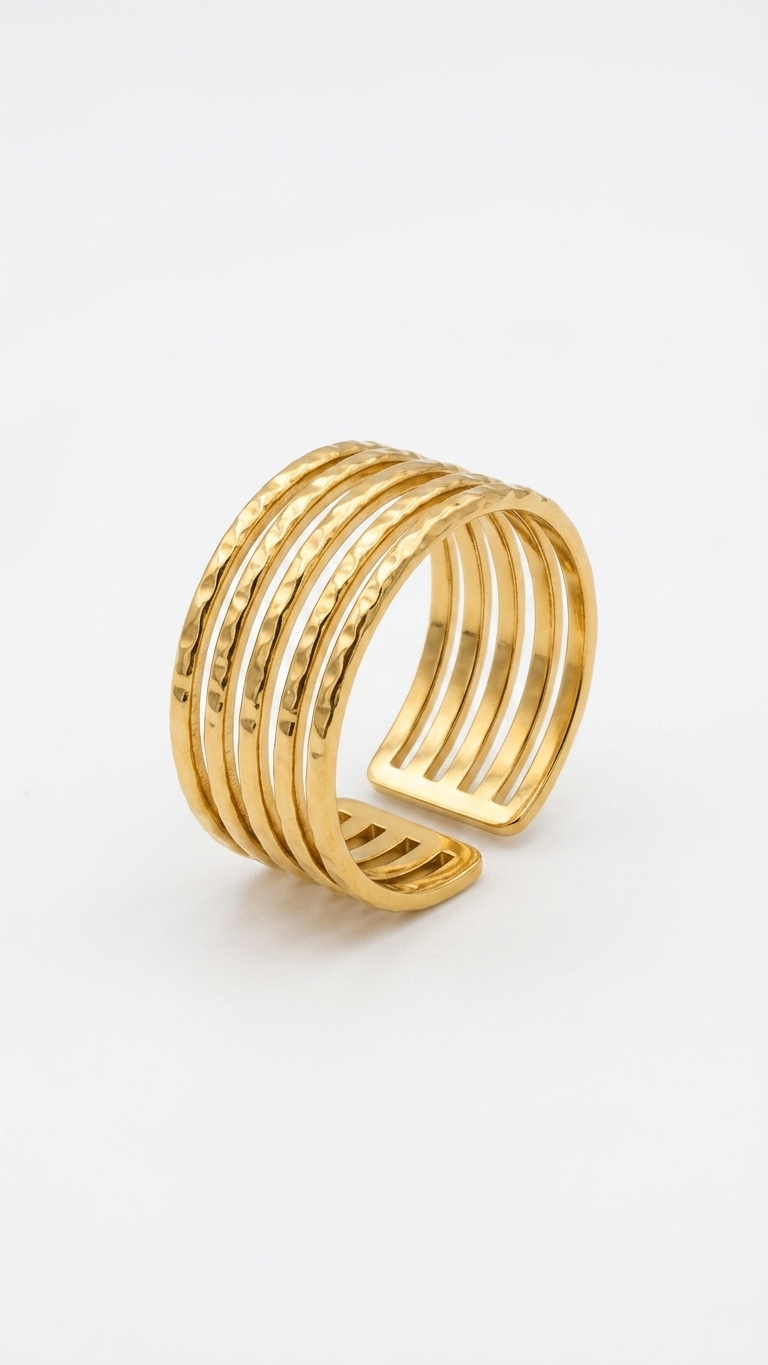 Metro Lines Ring 18K Gold Plated