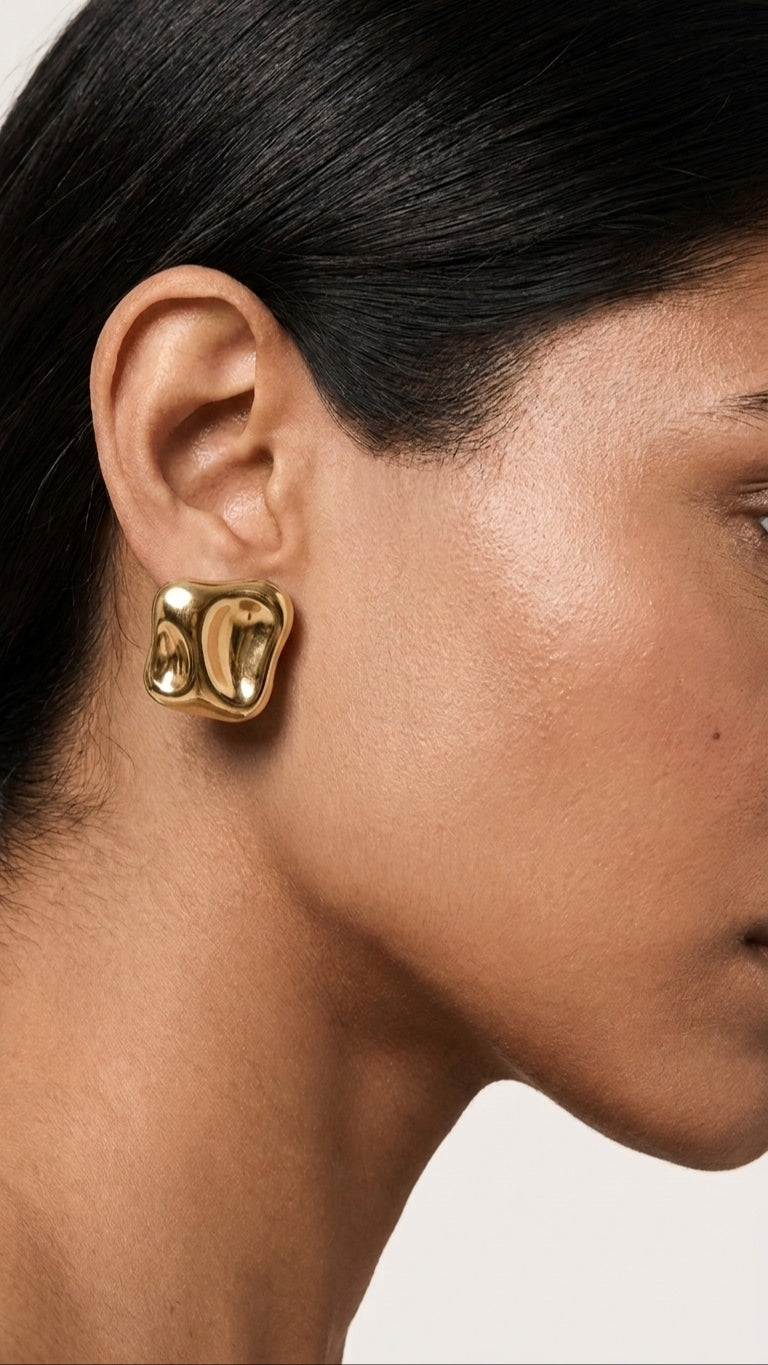 Modern Melted 18K Gold plated earrings